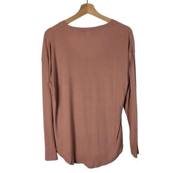 Athleta Cloudlight Ribbed Stratus Mauve Pink Long Sleeve T-Shirt M - Picture 3 of 5